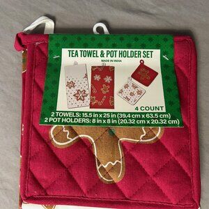 Christmas Tee Towel and Pot Holder Set